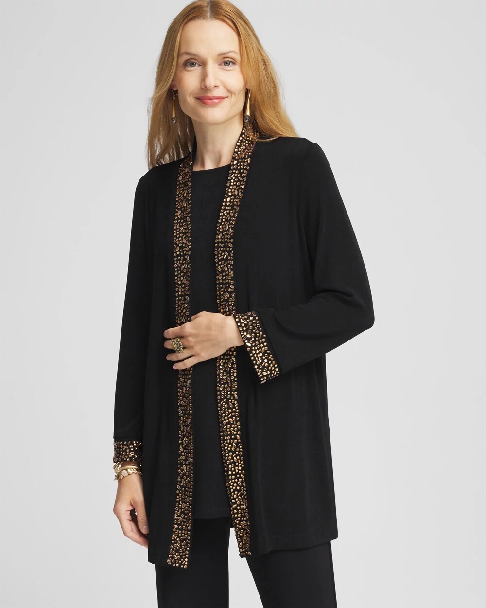 Travelers™ Rhinestone Embellished Cardigan | Chico's Travelers™ Rhinestone Embellished Cardigan | Chico's